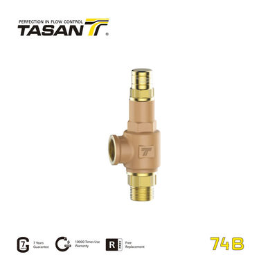 ISO228 Van an toàn bằng đồng ren 1 / 2 inch Van giảm áp không quay trở lại 74B