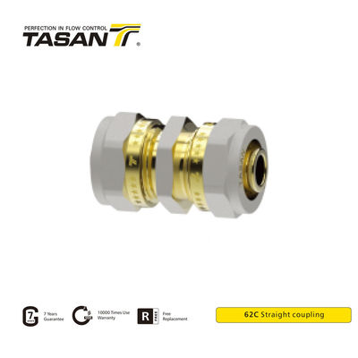 Khớp nối nén bằng đồng thau 16 mm 20 mm 1 inch thẳng với ren 8S21 62C