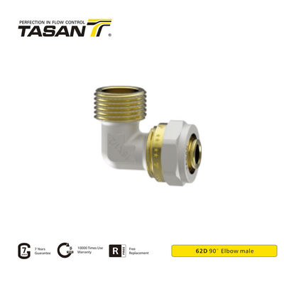 ISO228 Khuỷu tay nén bằng đồng thau 90 độ Khuỷu tay nam bị rò rỉ 62D