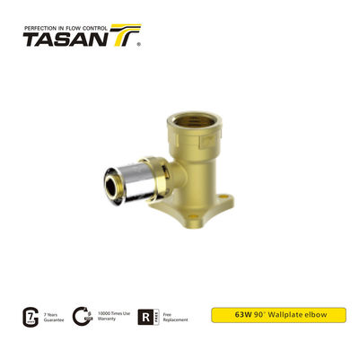 Phụ kiện báo chí bằng đồng thau 20-2.0×F3/4" có thể tùy chỉnh Khuỷu tay tấm tường 90 độ 63W