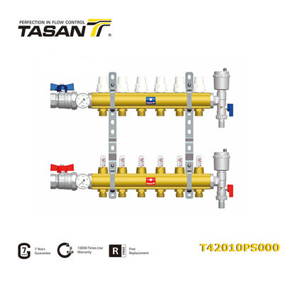 10Bar Đồng thau được lắp ráp sẵn với Đồng hồ đo lưu lượng 2way ~ 12way T420 10 PS