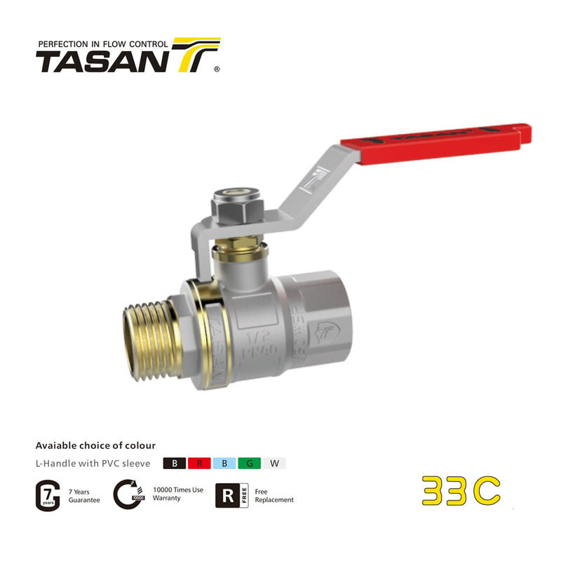 Van bi bằng đồng thau 4 inch được mạ niken rèn Full Flow PN16 / 230psi 33C