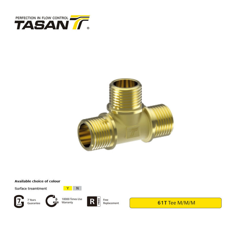 Đầu nối chữ T bằng đồng thau M/M/M Đồng thau nam Tee Lắp 1/4inch '~2inch 61T