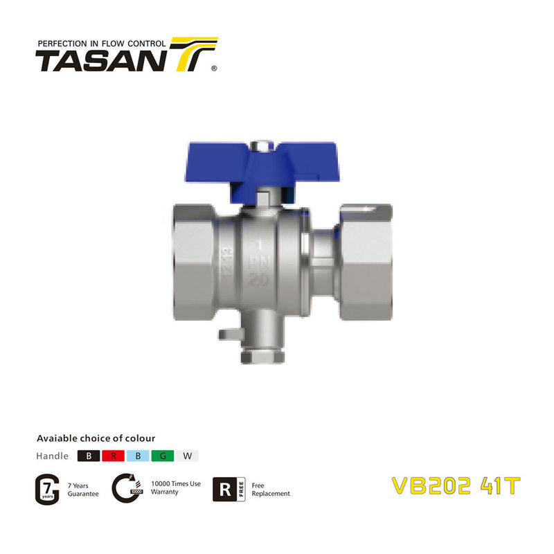 VB202 41T Van bi TSP bằng đồng thau có đai ốc xoay và tay cầm bằng nhôm bướm PN 20Bar