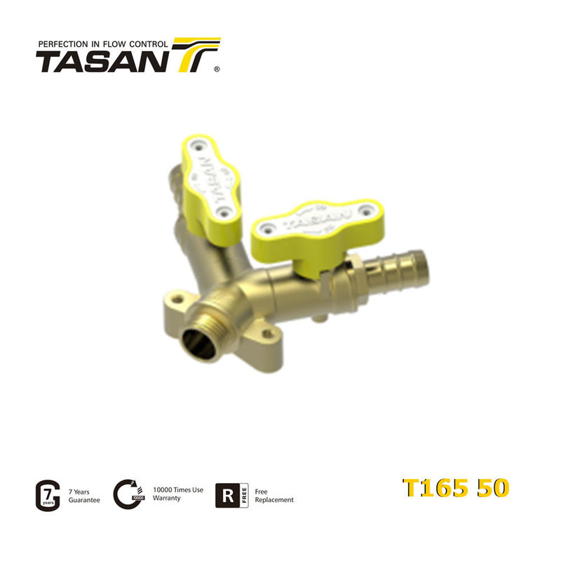 1/2 &quot;X 10,5mm X 10,5mm Van khí hai chiều bằng đồng thau Nam X Đầu nối ống đôi Chống mài mòn